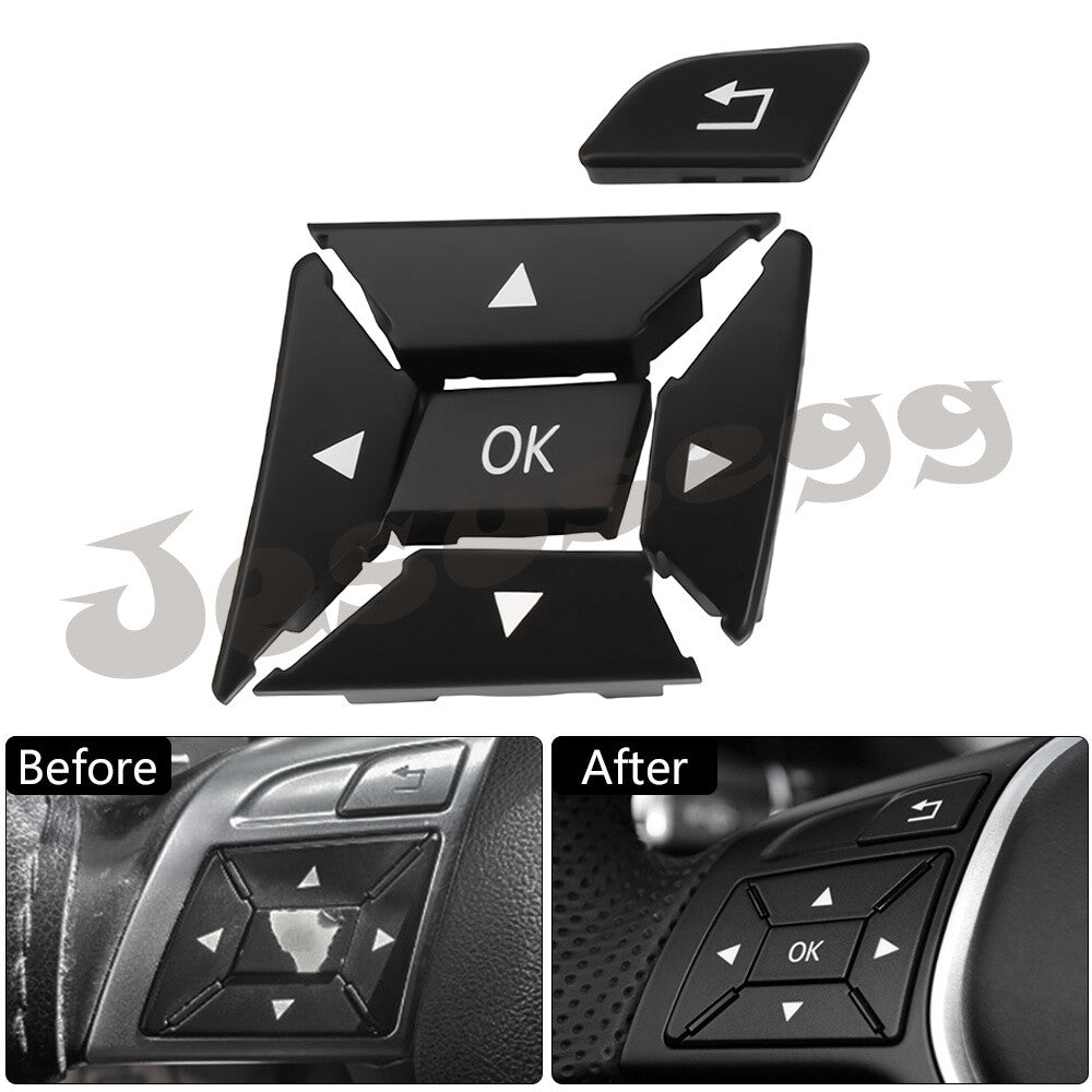 Left Steering Wheel Control Menu Switch Button Cover for Mercedes C Class Black