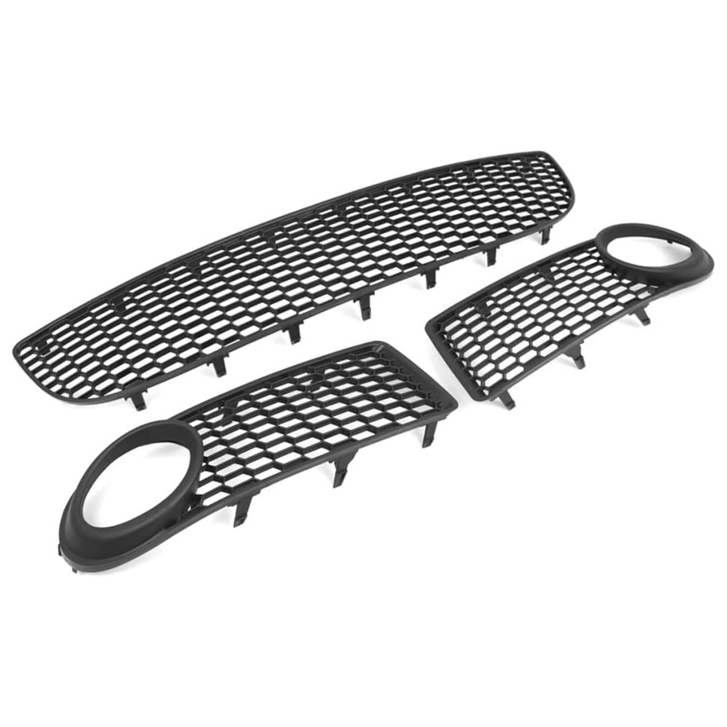 3x Front Center Bumper Lower Grill+Fog Light Grille Cover For 2006-10 for VW Beetle