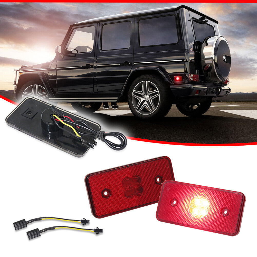 Two red lens LED rear marker lights for Mercedes G-Class W463 G500 G550 02-14