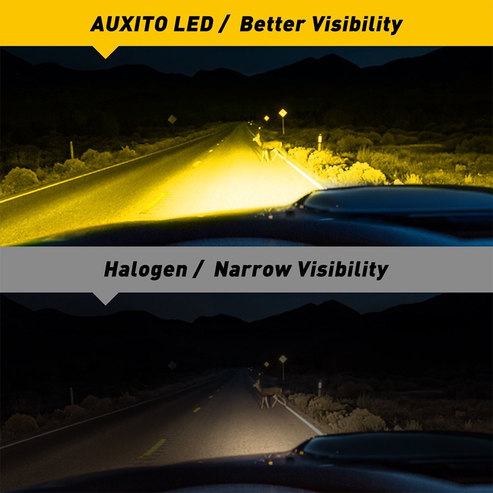 AUXITO 9006 HB4 LED Golden Red Butter DRL, Luminous Red 3000K, Waterproof B