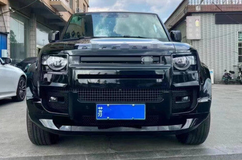for Land Rover for Defender 2020-2023 Front Bumper Lip Spoiler Bodykit Glossy Black