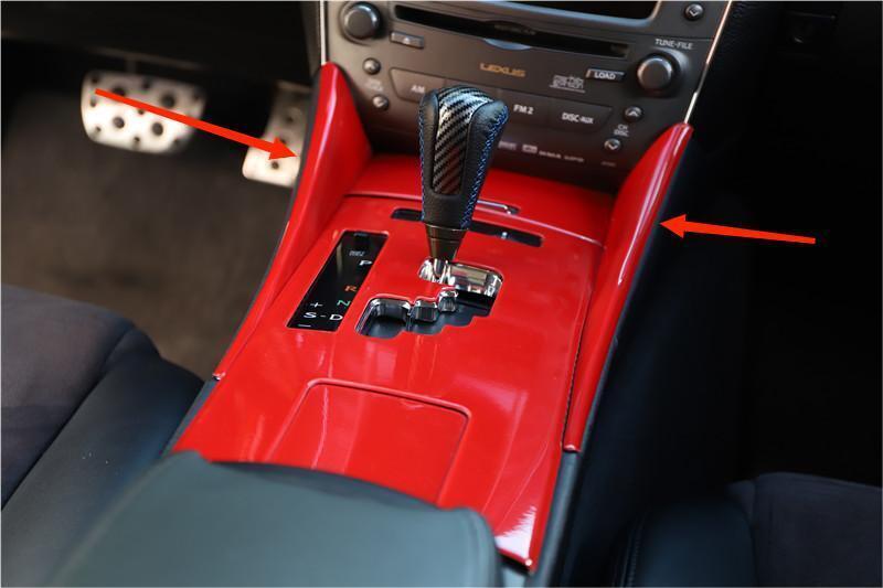Car Inner Gear Shift Both Side Cover Trim 2 Fit for Lexus IS 2006-11 Bright Red