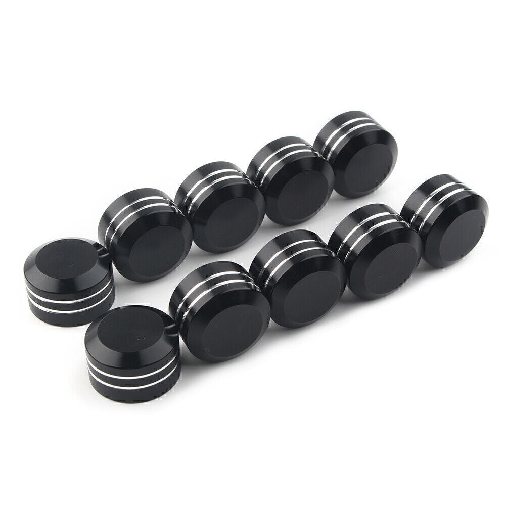 10X Black CNC Inner 13mm Motorcycle Bolt Topper Caps Cover Fit for Harley