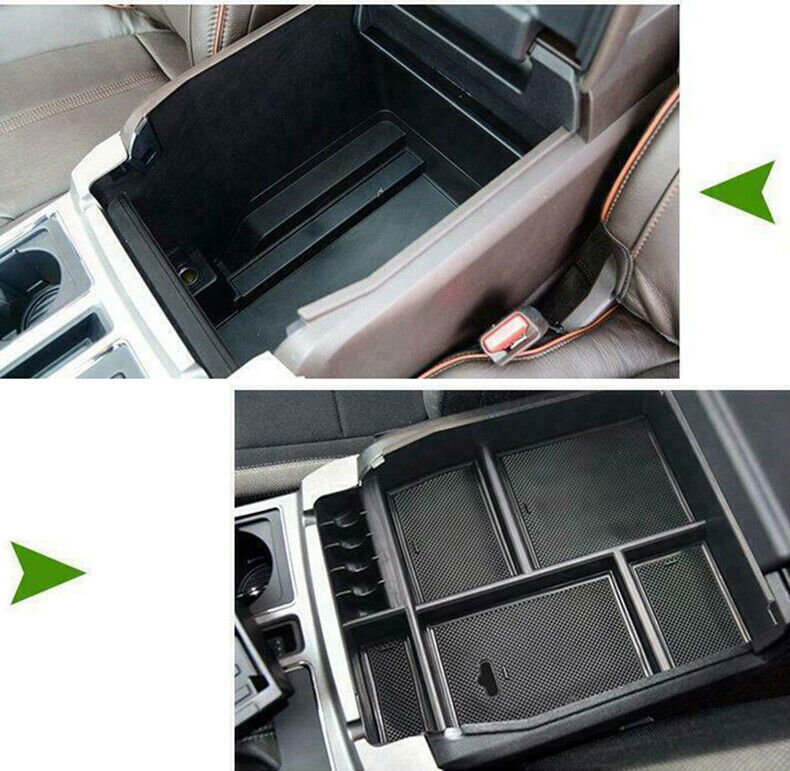 for Ford F150 F-150 2015-2020 Inner Console Armrest Storage Box Organizer Holder