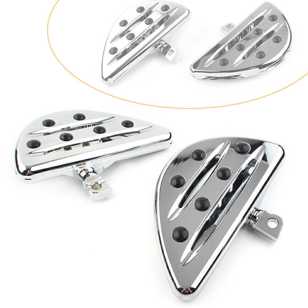 2x Chrome Motorcycle Footrest Rest Foot Pegs Pedal Fit for Harley Touring FLT FLH