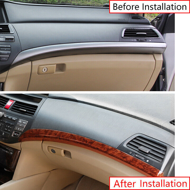 for Honda Accord Crosstour 2008-2012 Brown Wood Grain for Co -Pilot Dash Strips Cover
