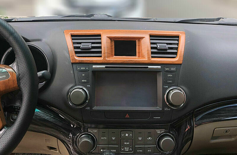 for Toyota Highlander 2008-2013 Wood Grain Dashboard Air Vent Outlet Cover Trim