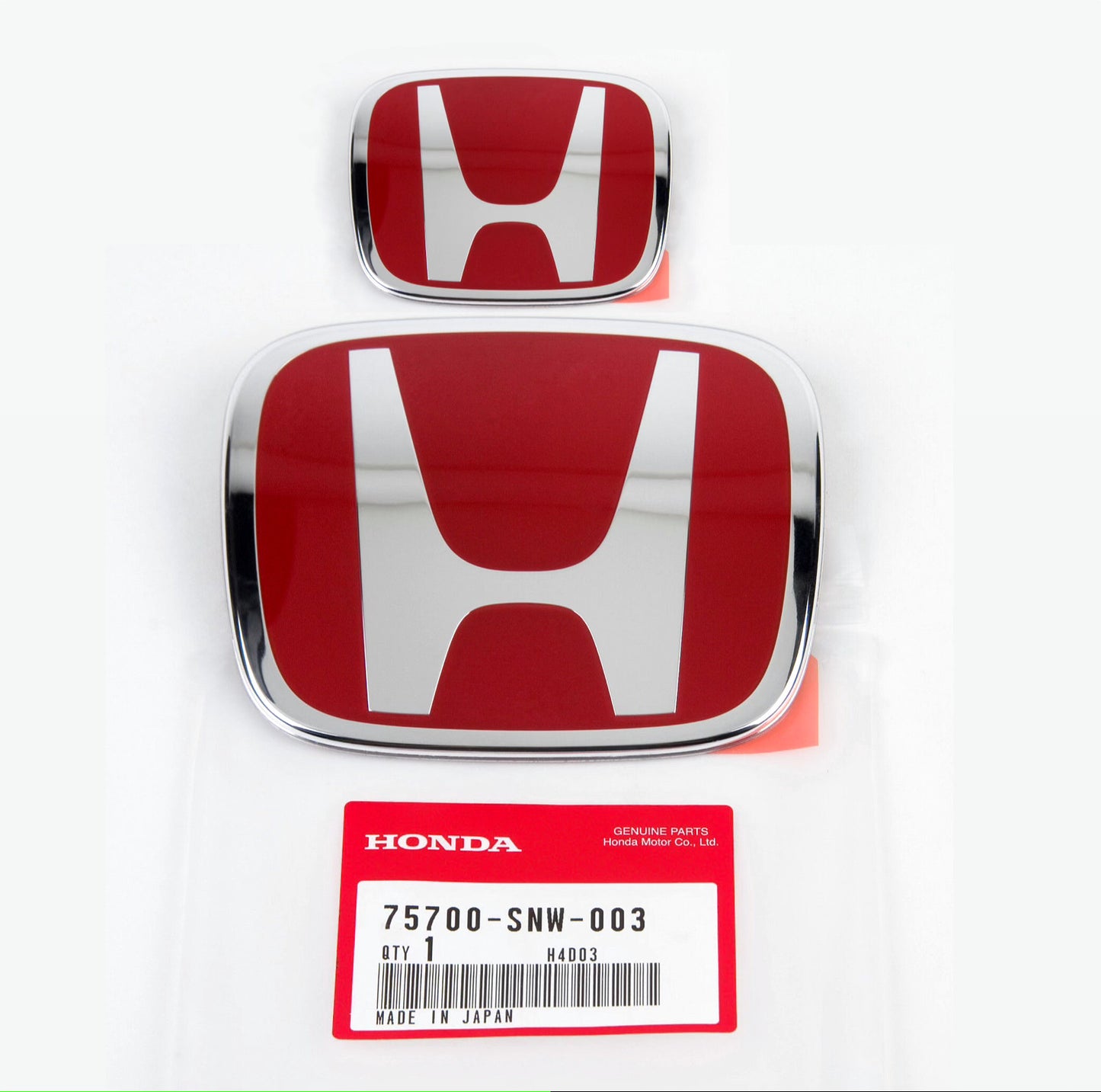 2PC RACING SET Red H Emblem Front Rear For 06-15 for HONDA for CIVIC SEDAN EX LX SI