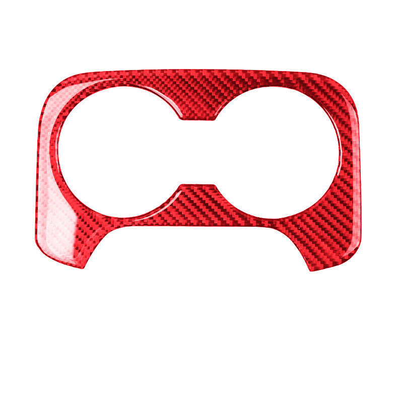 Red Carbon Fiber Interior Rear Cup Holder Cover Trim for Mazda CX-9 2016-2022