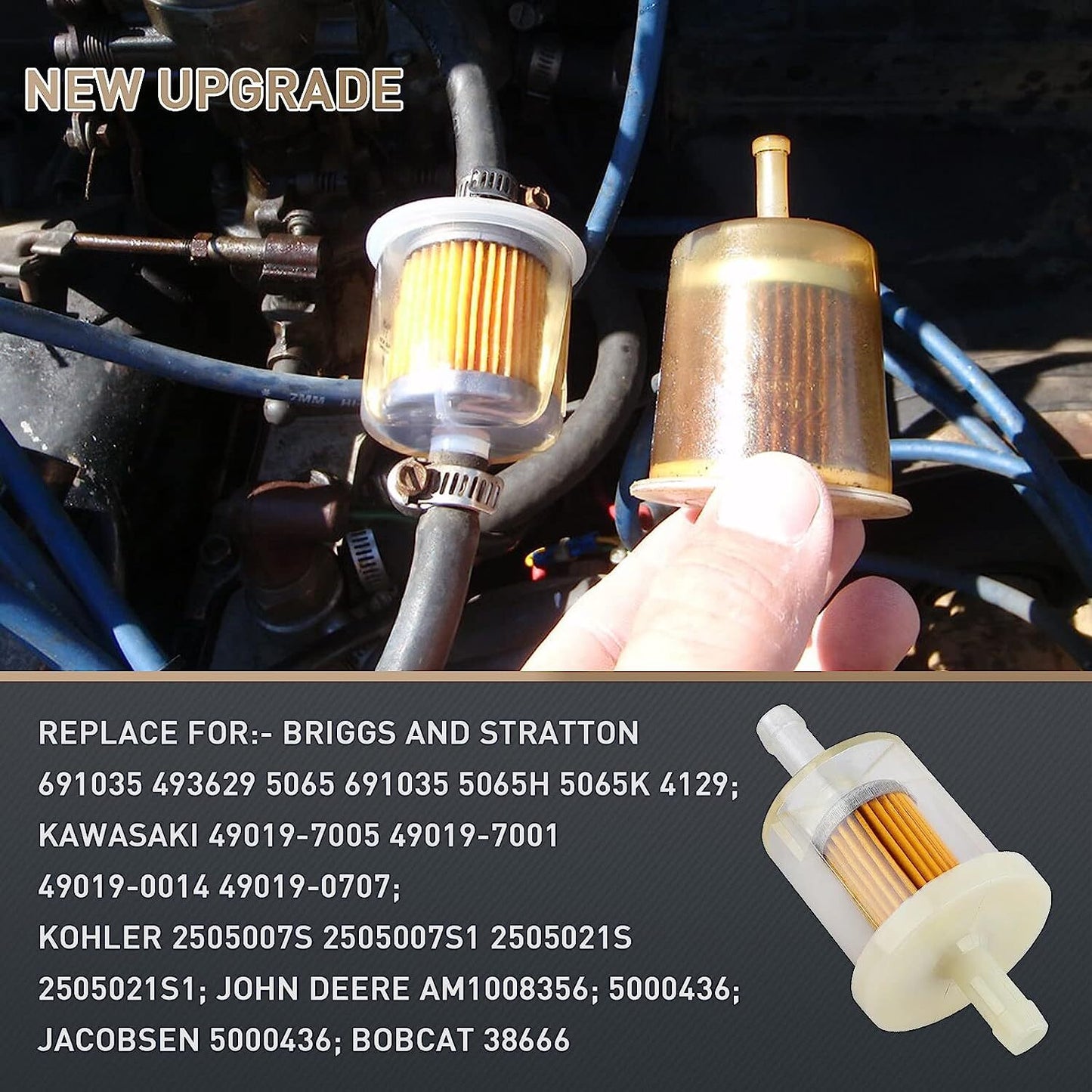 5x 691035 1/4 Inline Fuel Filter for Kawasaki 49019-7001 49019-7005 49019-0027