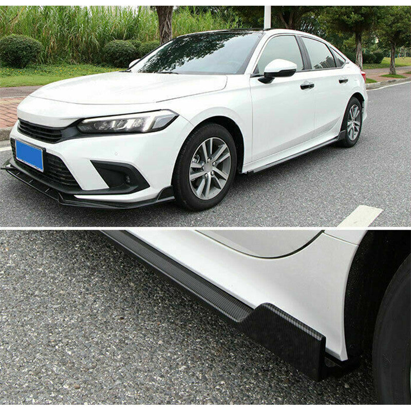 2x for Honda for Civic 2022-23 Carbon ABS Side Skirt Extension Spoiler Lip Splitter