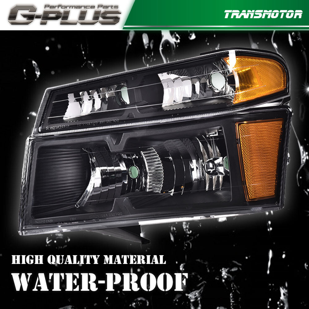 Suitable for 2004-2012 Gimsey for Canyon for Chevrolet Colorado vehicles, pair of headlights and front bumper lights.