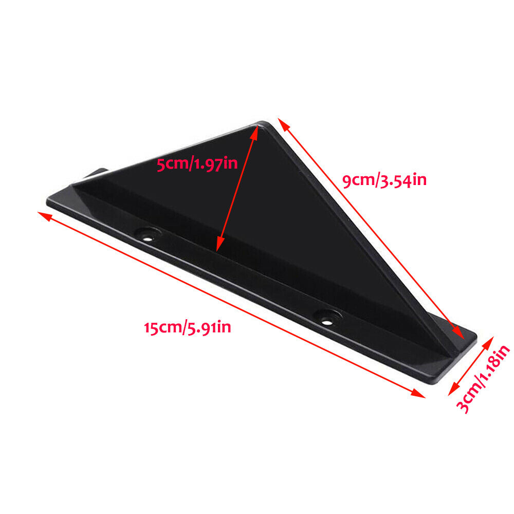 4-Piece Car Rear Bumper Diffuser Shark Fin Kit Boiler Gloss Black Universal
