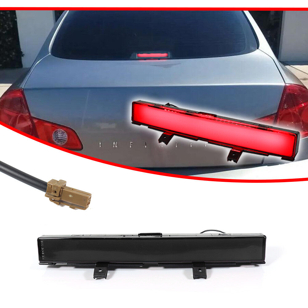 Suitable for 2007-2013 for INFINITI G25 G35 G37 smoked high-mount stop third brake taillights.