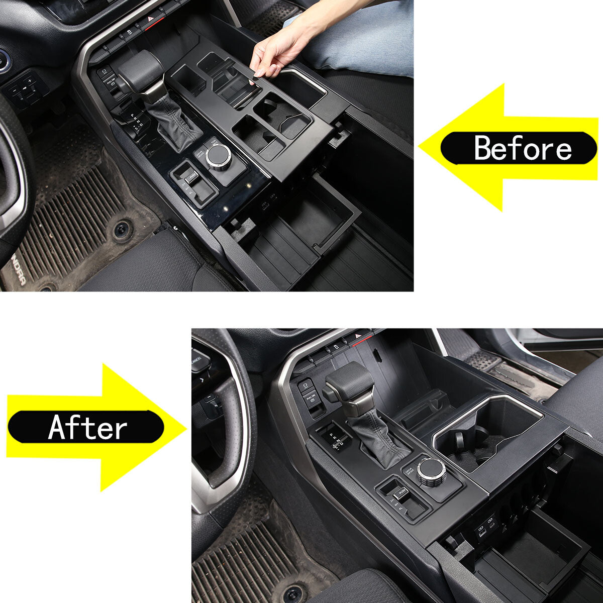 Matte Black ABS Console Gear Shift Box Panel Trim for Tundra Redwoods 2022-2023