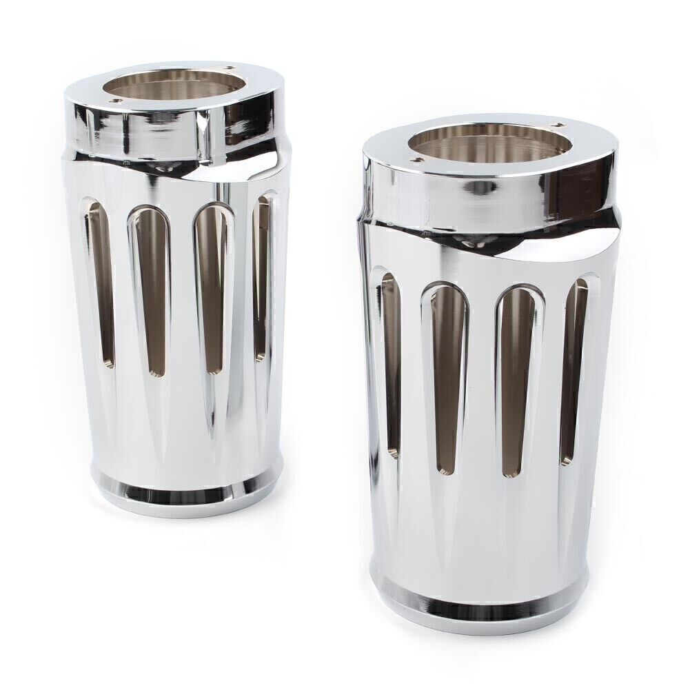 Fit for Harley Touring Glide Trike 1986 - 13 Chrome Fork Boot Slider Cover Cow Bell