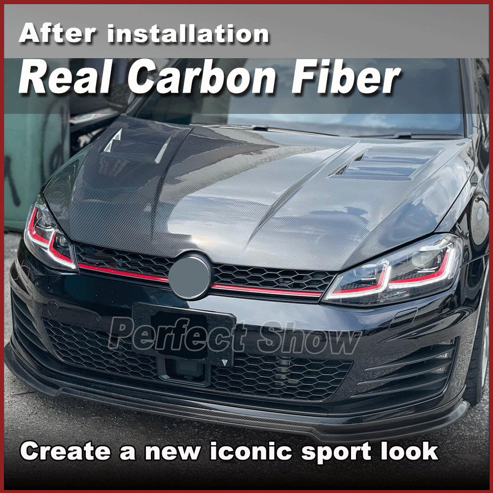 for Volkswagen Golf7 R VII MK7 GTI 2014-17 Real Carbon Engine Hood Cover Bonnet