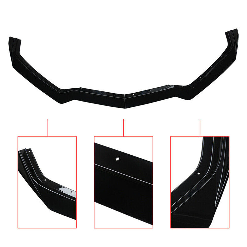 5PCS Gloss Black Front Bumper Lip Spoiler For 20-23 for Corvette C8 5VM Style