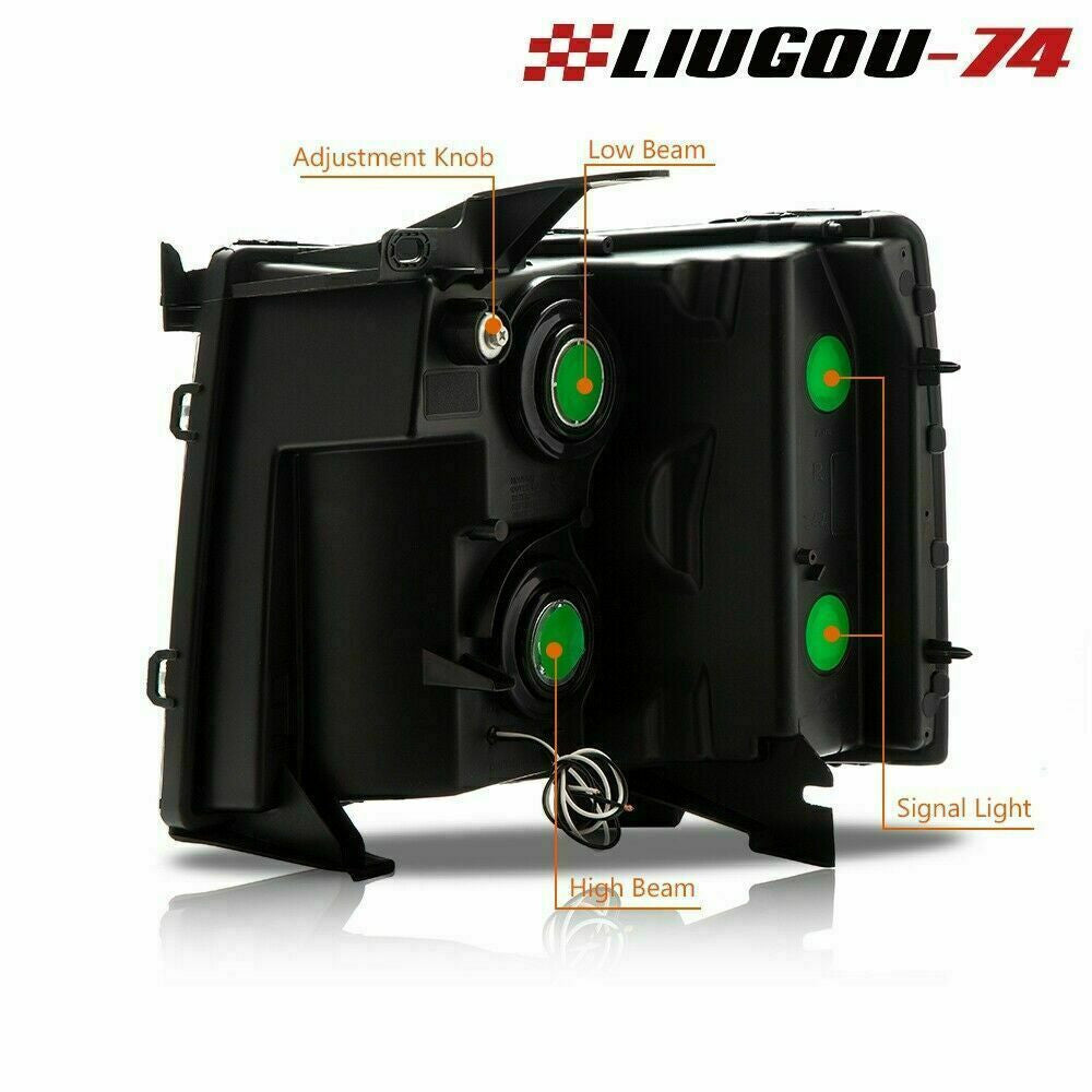 Suitable for 07-14 Silverado LED DRL strip headlights/lights with black housings and smoke lenses (USA)