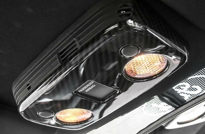 for Ford for Mustang 2015-2022 Real Carbon Fiber Front Reading Light Lamp Frame Trim
