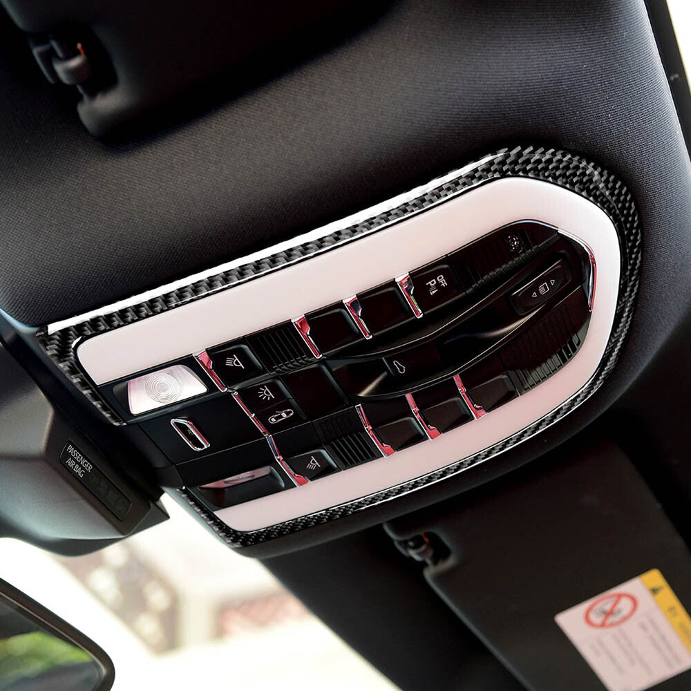 Carbon fiber reading light cover decorative sticker for Porsche Macan 2014 - 2019