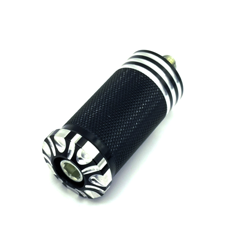 Knurled Shift Shifter Peg Foot Pegs Pedal Black for Harley Touring Softail Dyna