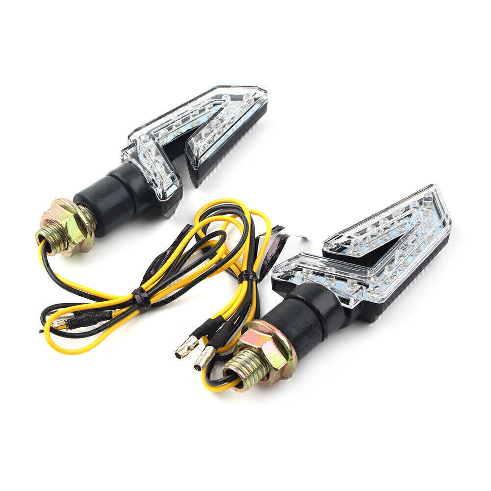 2x Universal Motorcycle LED Turn Signal Blinker Indicators Amber Lights 12V