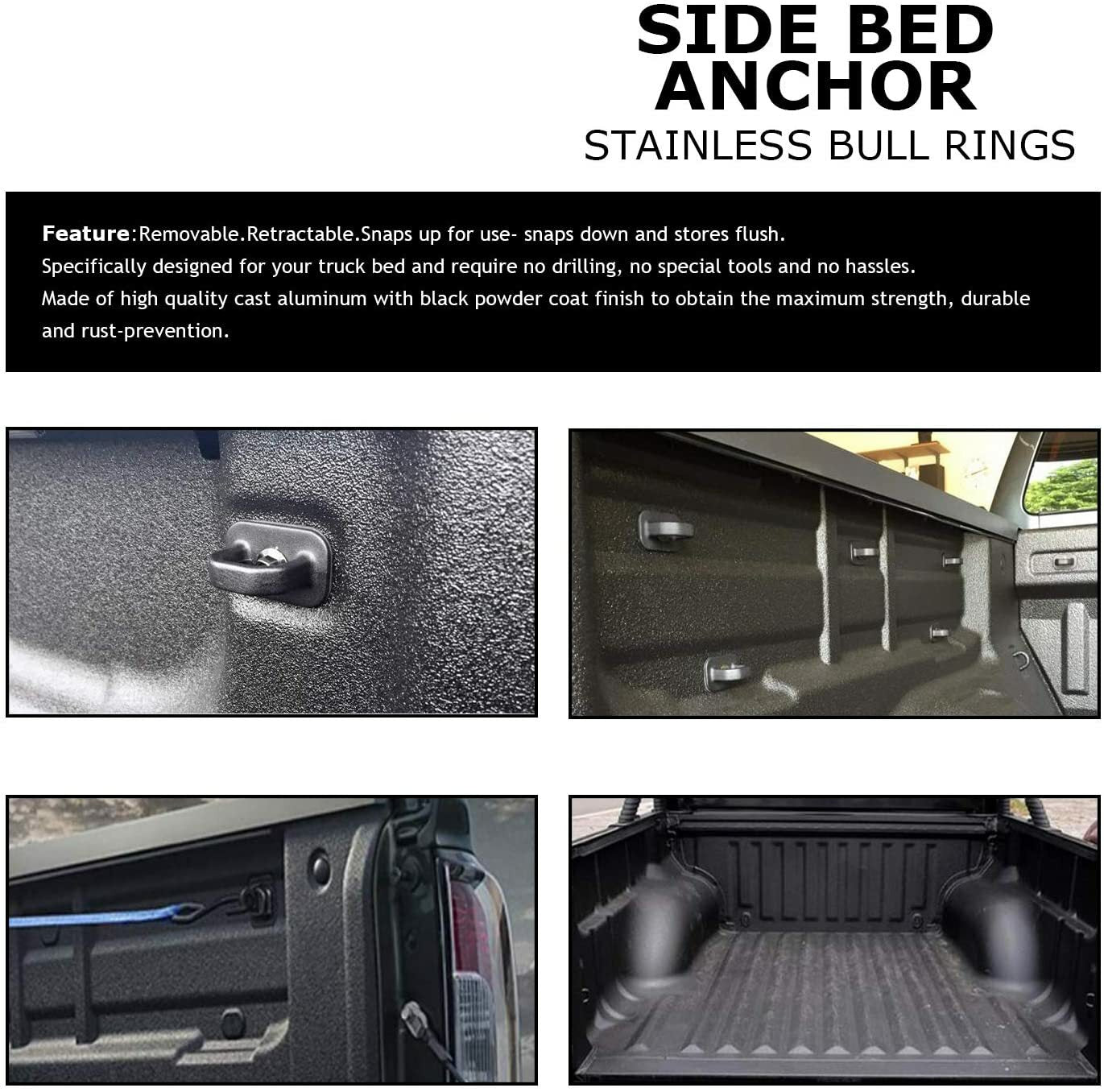 Lap-in anchors 6-pack, truck bed sidewall anchors suitable for 07-21 for Chevrolet Silverado