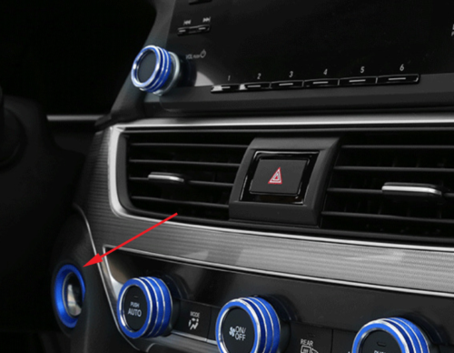1P for Honda Accord 2018-2022 Blue Alloy Start Switch Button Ignition Cover Trim
