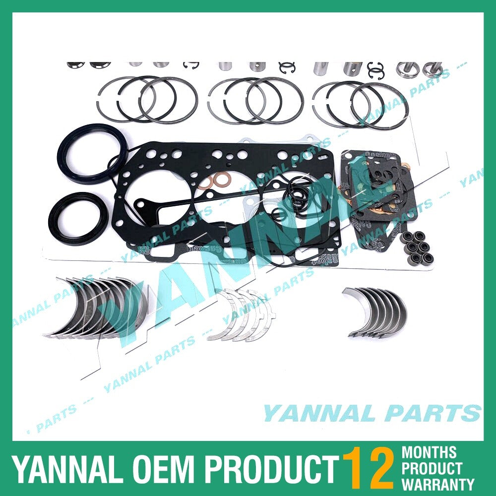 3JH2 Engine Rebuild Kit with Shim Bearing Valve for Yanmar Diesel Engines
