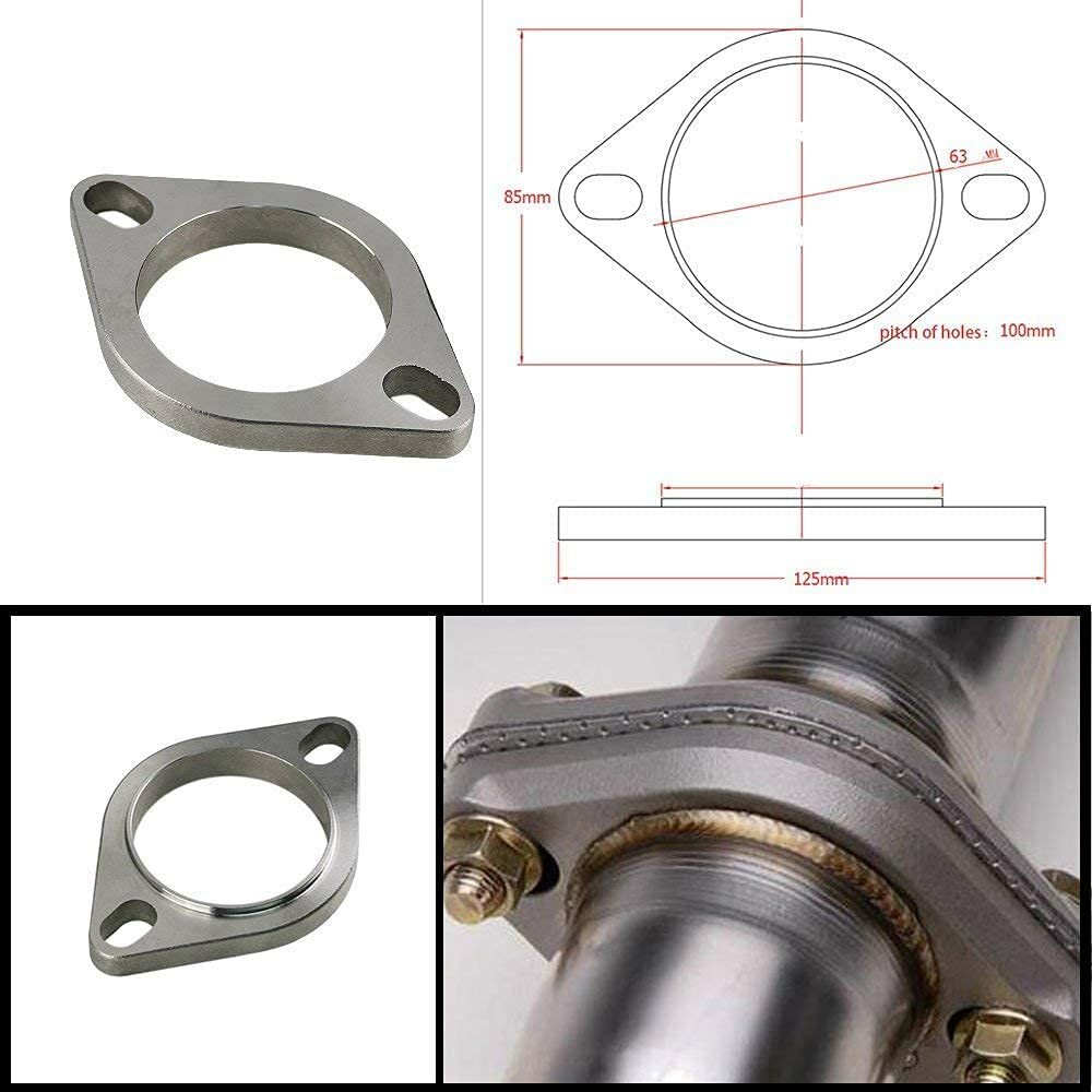 2.5 Exhaust Flange Pipe Header Slotted Bolt Hole Connection Kit With Gasket
