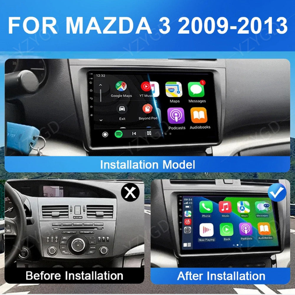 for Mazda 3 2010-2013 CarPlay Car Radio GPS Multimedia Stereo Head Unit Screen
