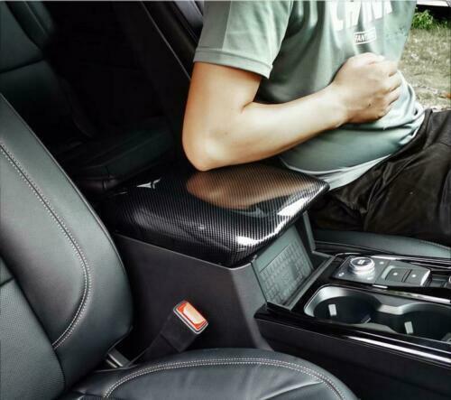 Carbon Fiber Central Armrest Storage Box Cover Trim for Ford Explorer 2020-2022