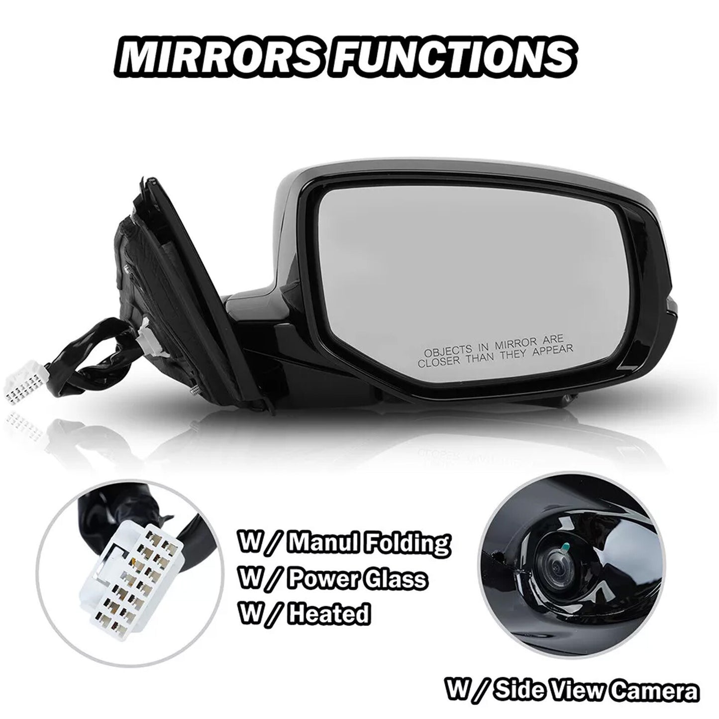 Heated camera for passenger-side side mirror, suitable for Honda Accord sedans 2013-2015