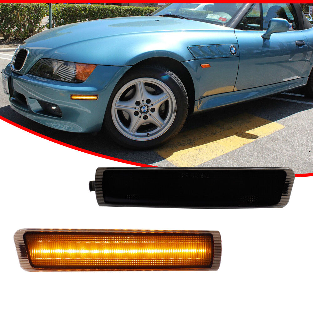 Amber LED front bumper side marker lights for 1996-2002 for BMW Z3 M Coupe.
