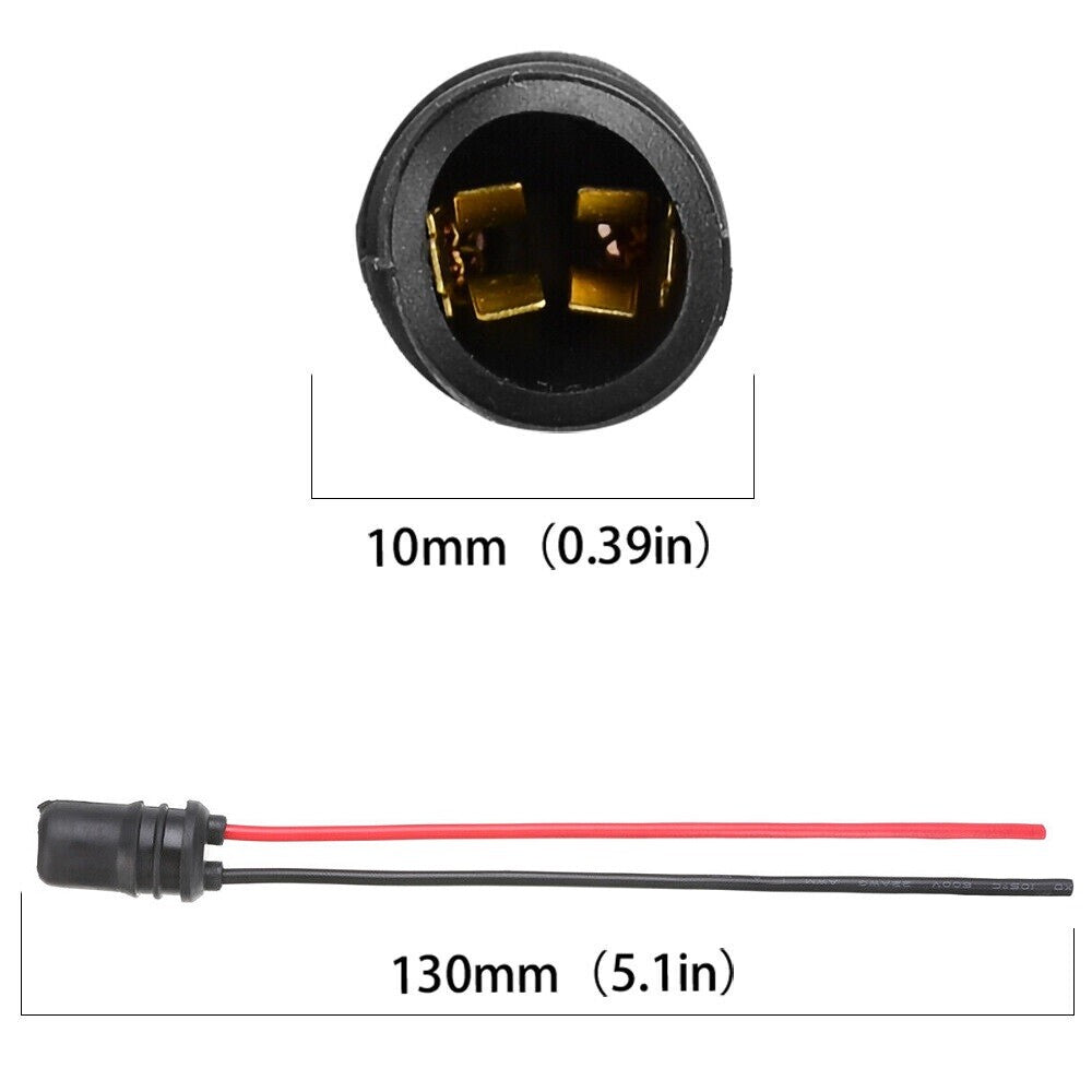 10PCS T10 168 194 W5W Light Bulb Extension Wiring Harness Socket Connector NEW