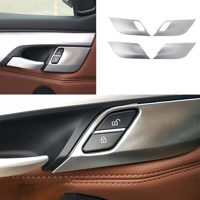 Cover Trim ABS Silver for BMW X5 X6 F15 F16 2014-2018 Inner Door Security Lock