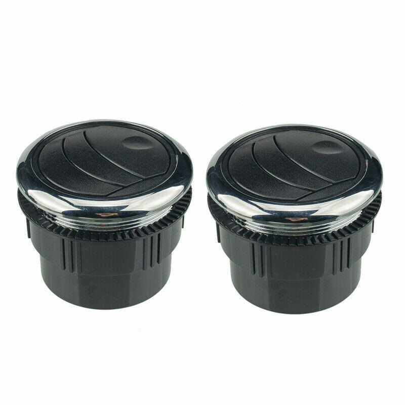 2-Pack 70mm Round Air Conditioner Socket Vents for RVs, Buses, Cars, Boats, Yachts - Black