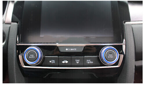 Blue Center Console Air Condition Knob Cover Trim for Honda for Civic 2016-2021