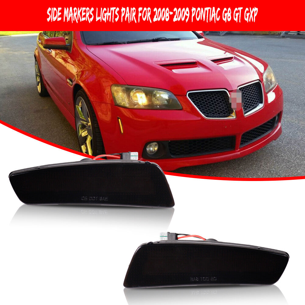2-pack Amber Smoke Front Marker Indicator LED Lights for 2008-2009 for Pontiac G8