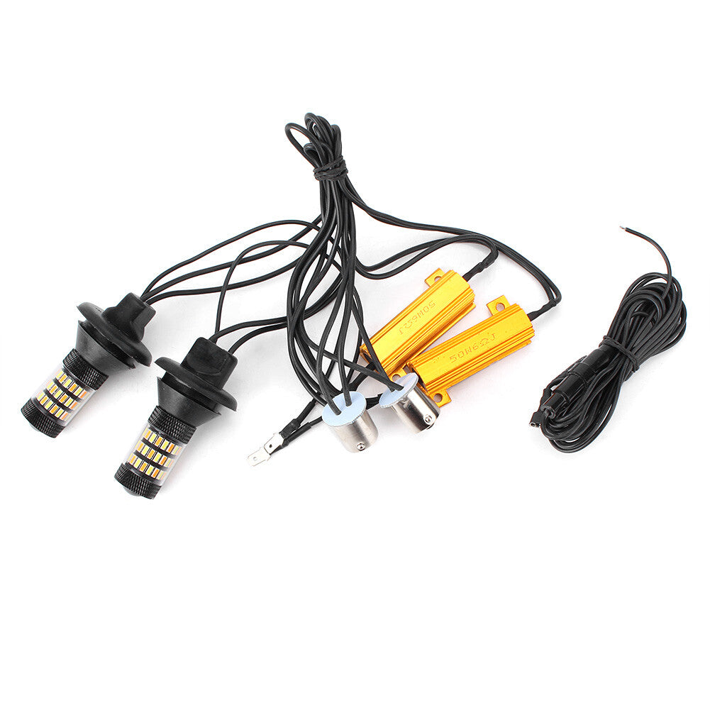 Dual-Color Switchback LED Front Turn Signal Lights Bulbs 2Pcs 1156 P21W Auto