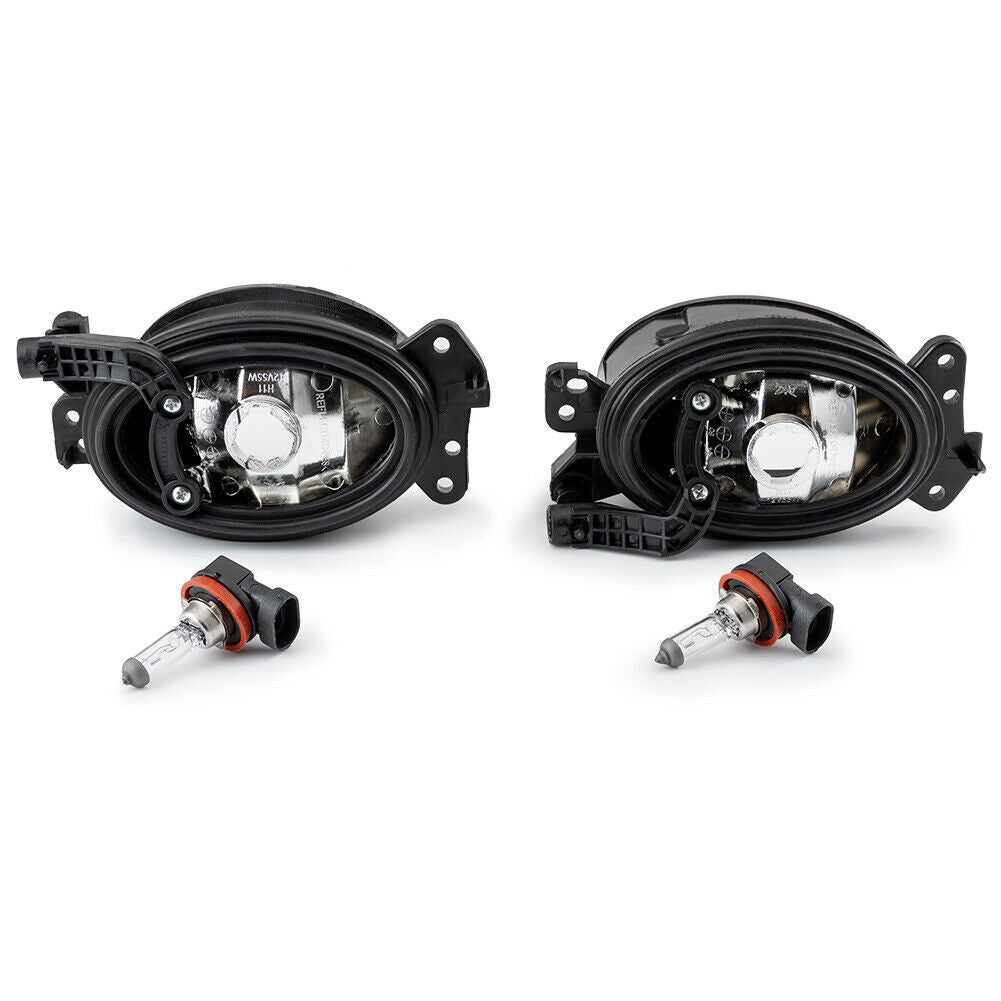 2 fog light lenses for 2007-09 for Mercedes-Benz E320 R320 E63 AMG models - clear glass lens light