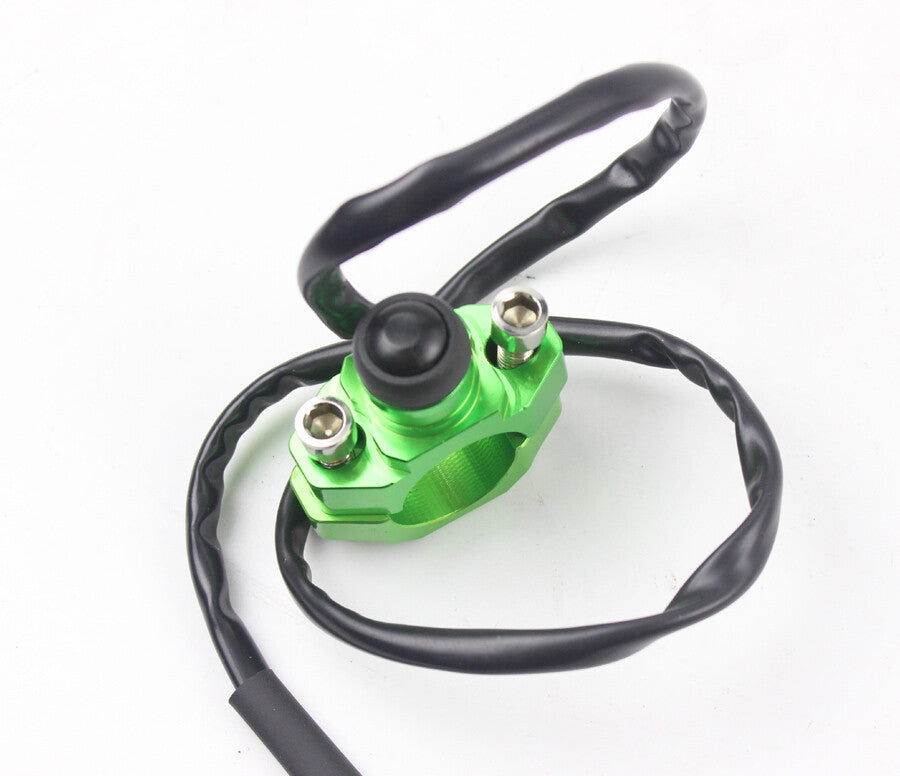 7/8 Green CNC Stop Kill Switch Pit Pro Trail Dirt Bike ATV Quad Motorcycle 22mm