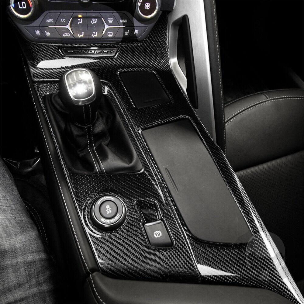 Carbon Central Control Gear Shift Trim cover for Chevrolet for Corvette C7 14-19