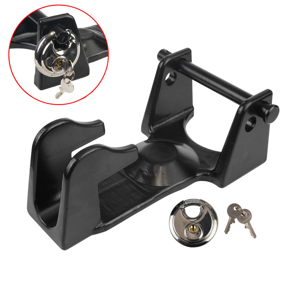 Gooseneck Hitch Lock with Keyed Padlock Gooseneck Lock for Heavy Trailers Black