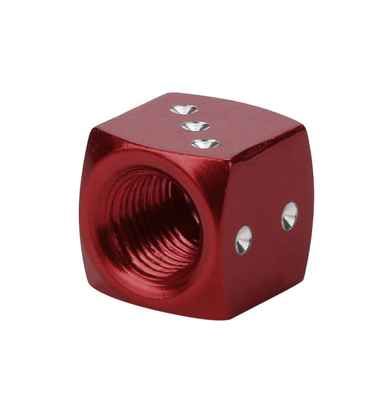 4-Piece Car Wheel Tire Valve Stem Air Cap Dust Cover Truck Bicycle Red Dice