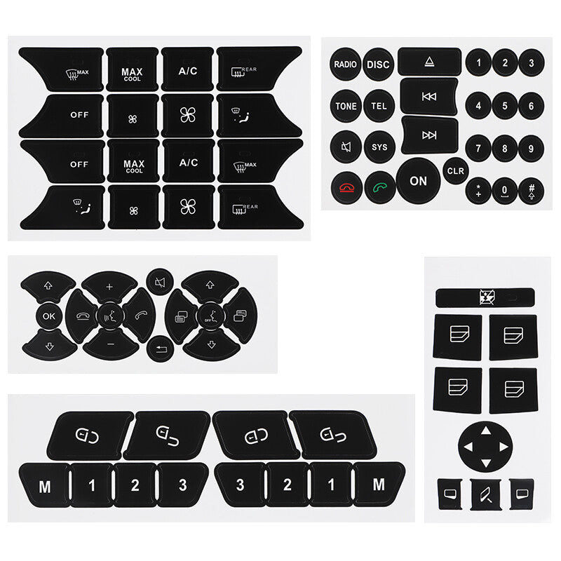 Button Repair Kit Window Switch Sticker fit for Mercedes-Benz C-Class W204 S204 C204