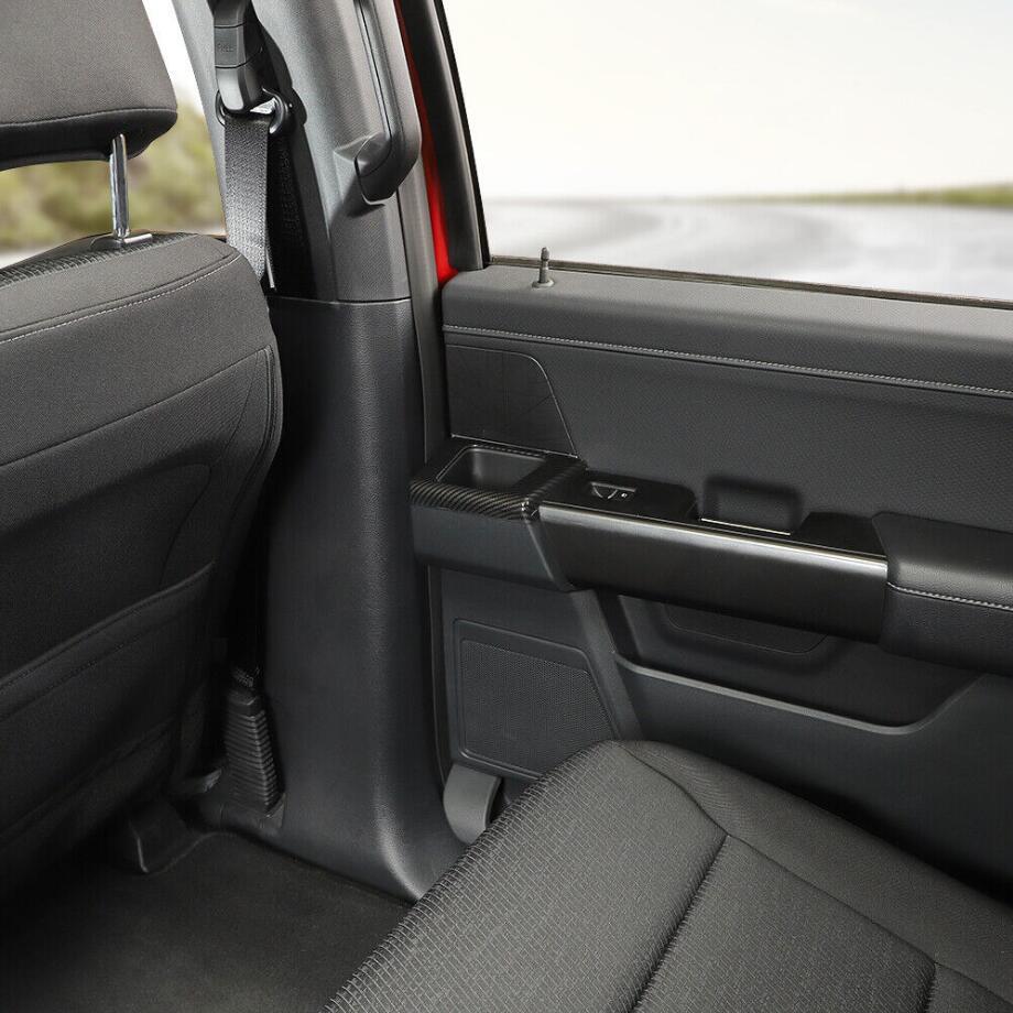Carbon fiber automotive rear door armrest storage cover trim for Ford F150 21-23