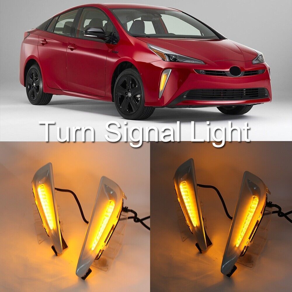 LED DRL Daytime Running Light Fog Lamps W/Wiring for for Toyota Prius 2019-2020