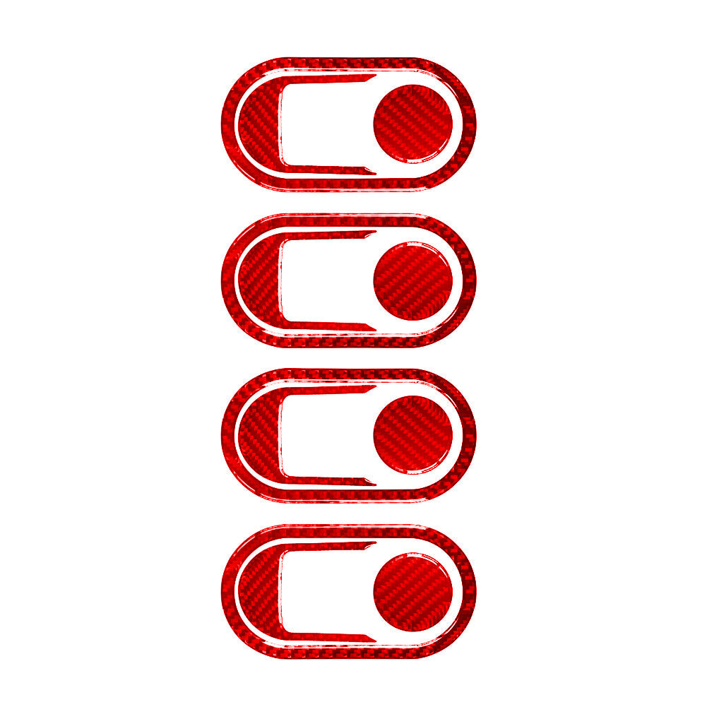 12Pcs Red Carbon Fiber Door Handle Frame Cover Trim for Jeep for Wrangler 2007-2010